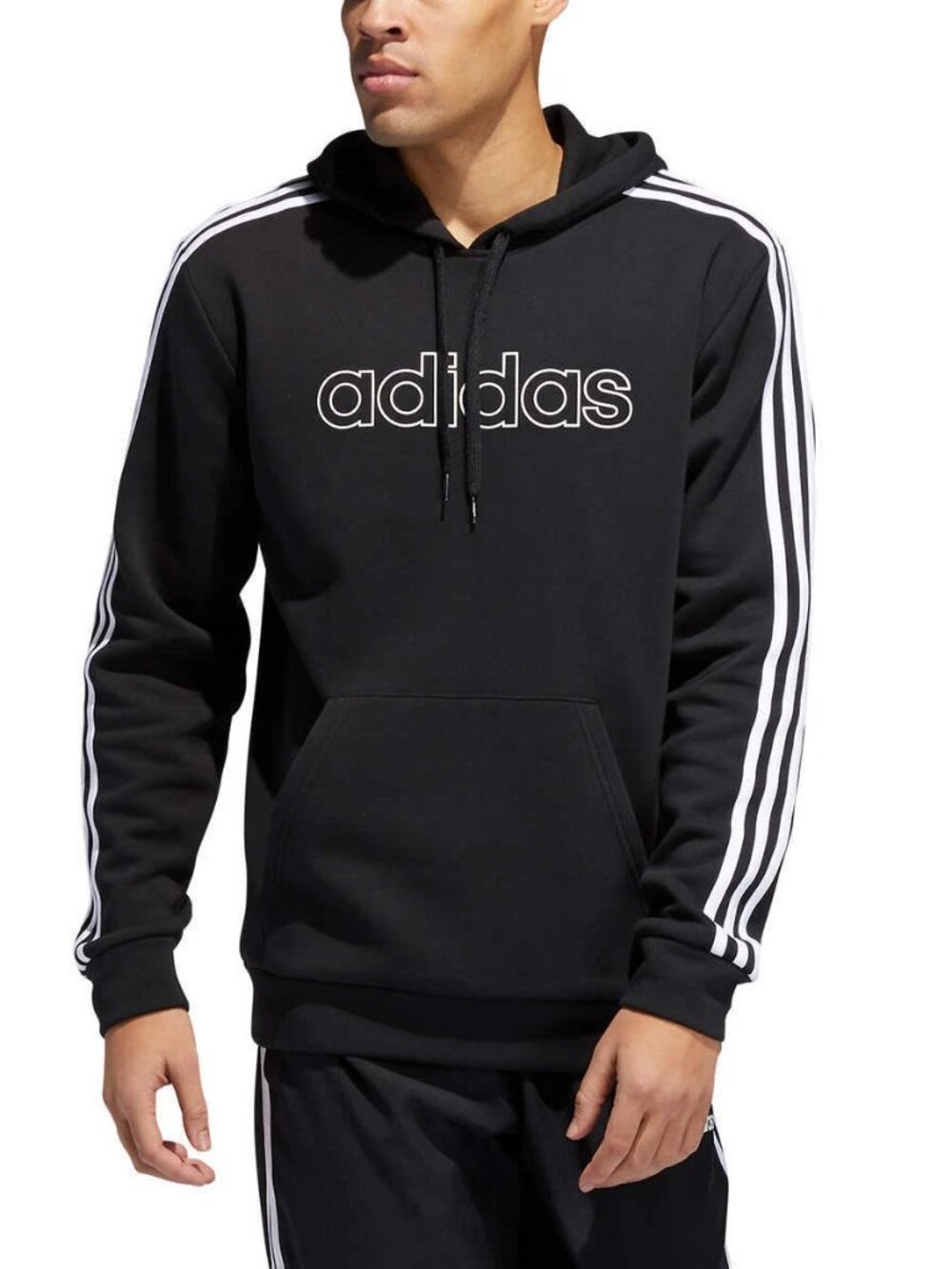 Adidas Men's Logo Hoodie in Black & White Size US Medium